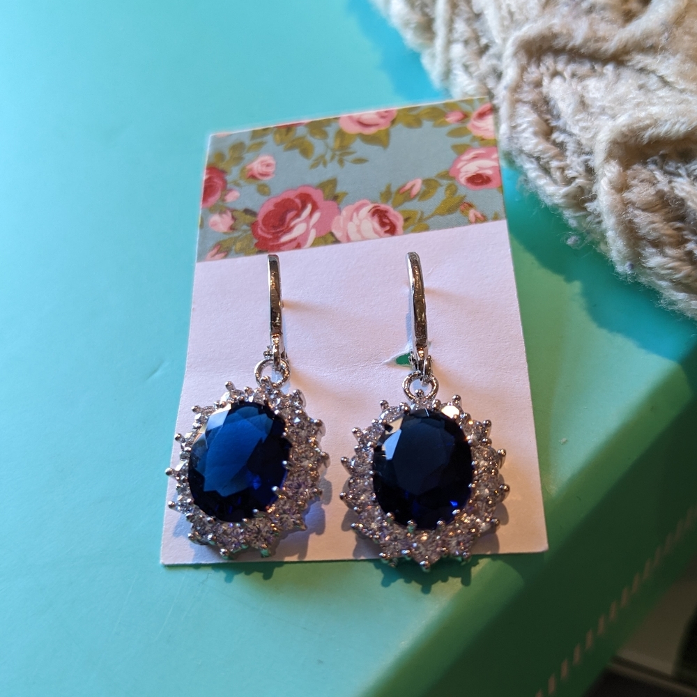 Fancy Blue Drop Earrings